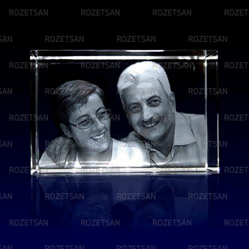 10x20x10 cm 3 Boyutlu Fotoğraflı Kristal Küp